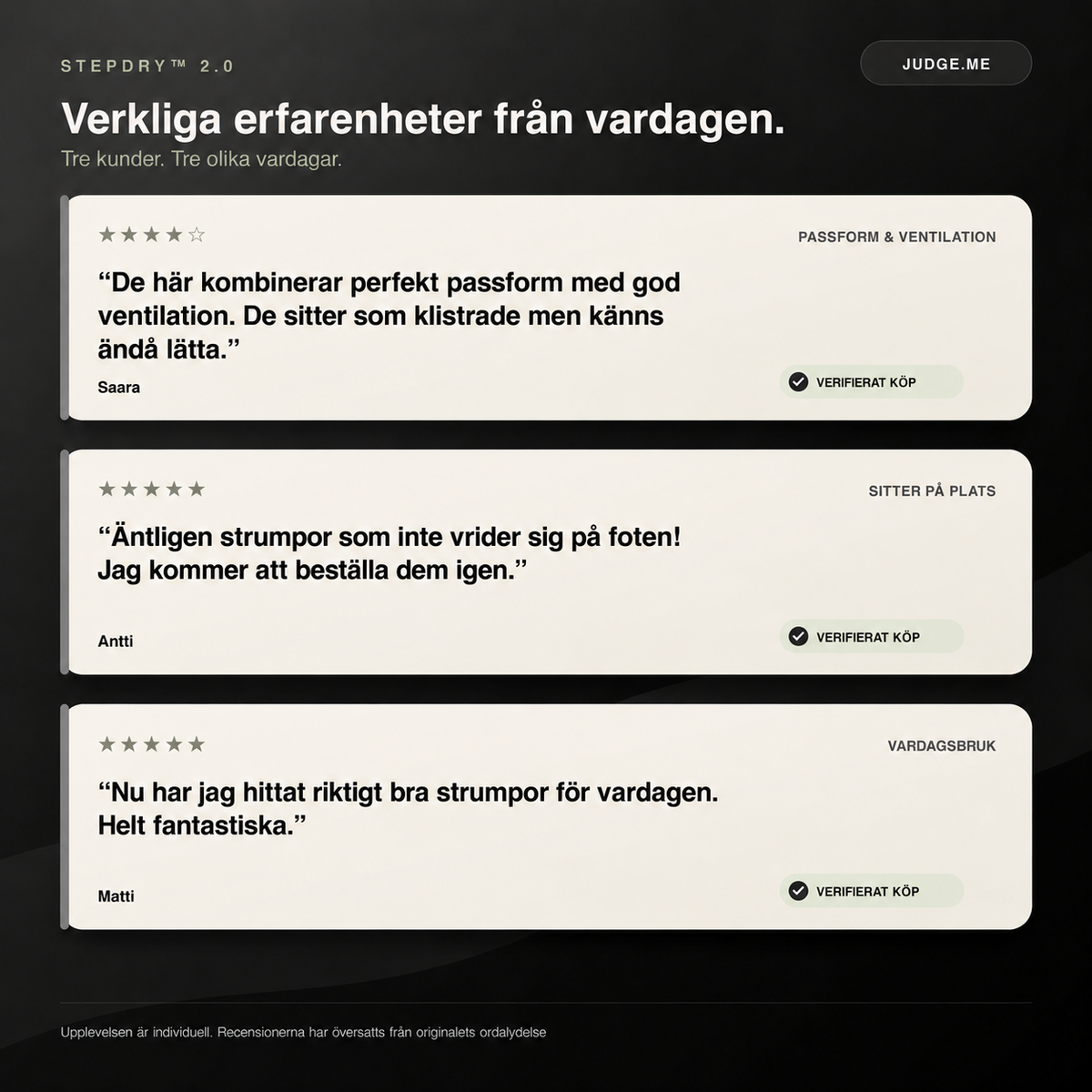 StepDry 2.0 — Kundupplevelser