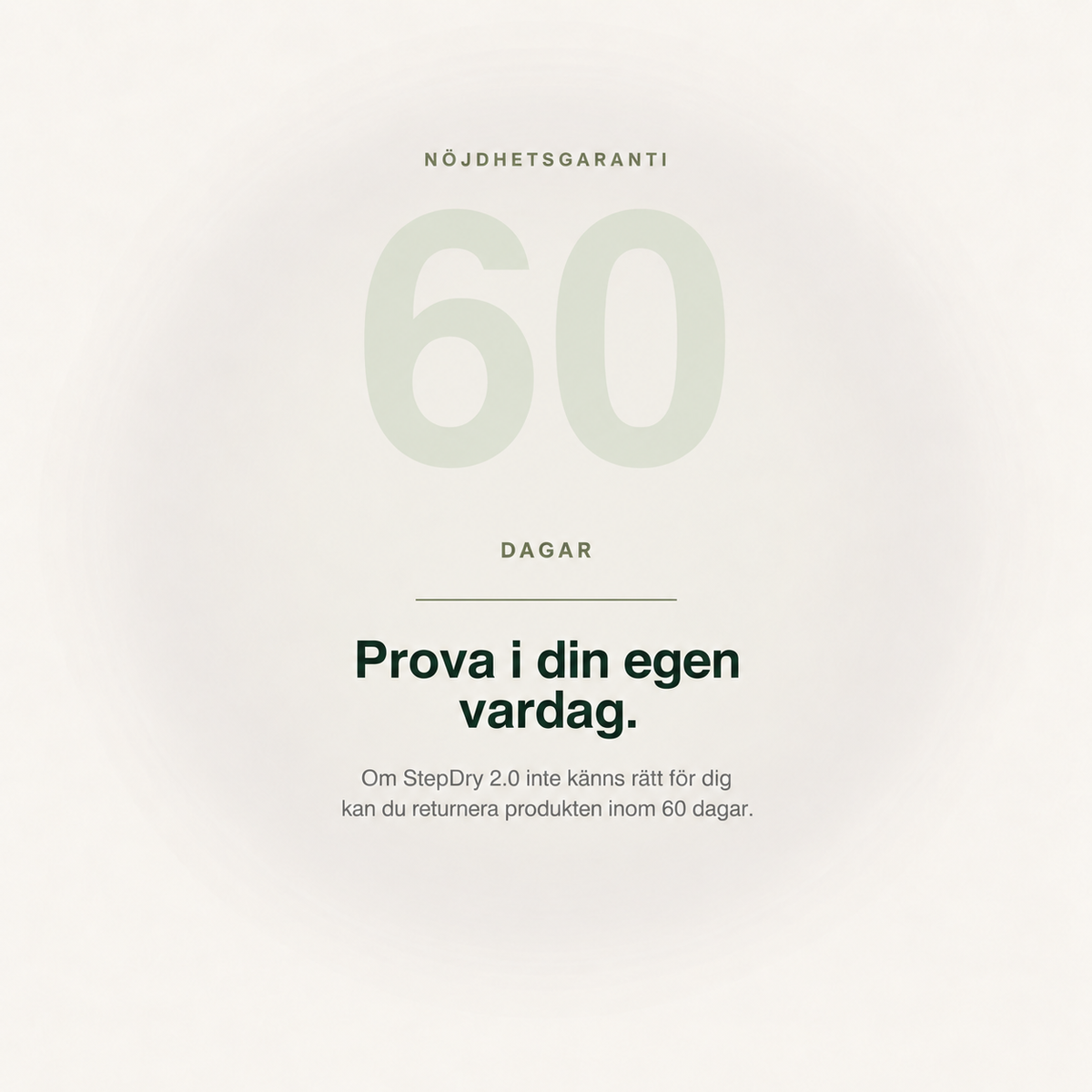 StepDry 2.0 — 60 dagars nöjdhetsgaranti