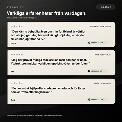 StepRelief — Kundupplevelser