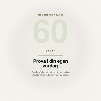 StepRelief — 60 dagars nöjdhetsgaranti