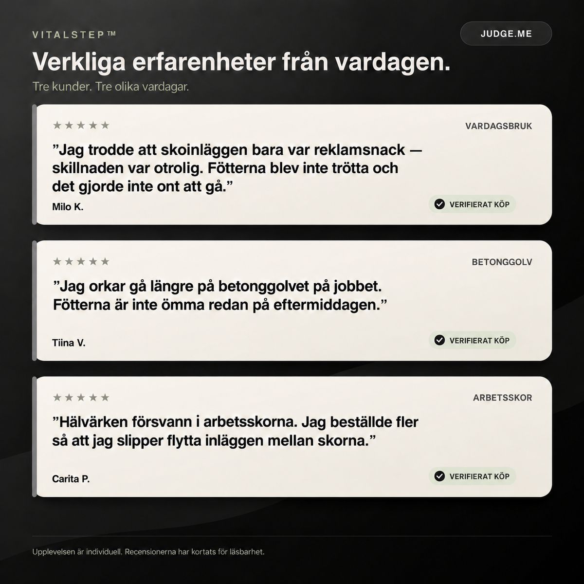 VitalStep — Kundupplevelser
