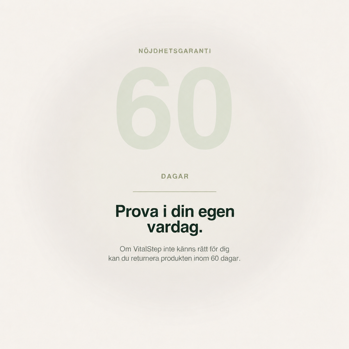 VitalStep — 60 dagars nöjdhetsgaranti
